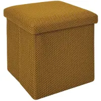 Home Deco Factory Coffre Pouf Pliable Atome Jaune