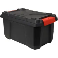 Eda Plastiques EDA 010144 NO/R SX6 EDA Boîte de rangement XPERT PRO, 40 L, noir/rouge