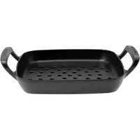 Le Creuset BBQ Outdoor Collection 20271300000005 Cast Iron Square Grilling Pan, poêle à griller perforée, 30 cm