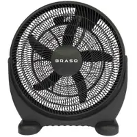 BRASQ Ventilateur de sol - 50 cm - Noir - 3 vitesses - Ventilateur sur pied - Réglable - 90 Watts