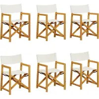 vidaXL 3208918, Terrasse, Assise rembourrée, Acacia, Polyester, Crème, Blanc, 46 cm