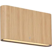 QAZQA Applique murale d'extérieur scandinave imprimée bois 17,5 cm avec LED IP65 - Batt