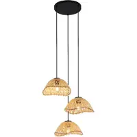 QAZQA Suspension bohème noire avec bambou 3 lumières - Lily