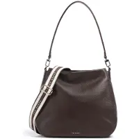 Ted Baker Cuir sac à épaule sac à épaule bandoulière Willda Branded Webbing Leather Hobo Bag Brown marron foncé