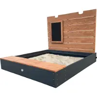 Axi Bac À Sable Xl Avec Banc, Rangement/Couvercle, En Bois Fsc, Anthracite