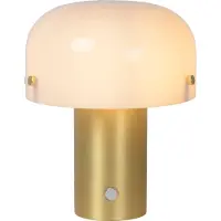 Lucide Timon - lampe à poser - Ø 18 x 21 cm - 3 niveaux de gradation - or mat et opale