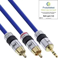 InLine Câble Cinch/Kinke, 2x Cinch vers jack 3,5 mm (5 m, Câble AUX, Câbles Cinch)