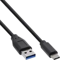 InLine 35714 Câble USB 3.1, type C prise à A prise, noir, 1,5m