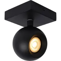 Lucide Spot encastré Favori noir 1xGU10x5W en métal, dimensions : 11,3 x 9 x 9 cm, IP20,