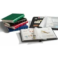 Leuchtturm Carnet de timbres BASIC, couverture non doublée rouge, DIN A4