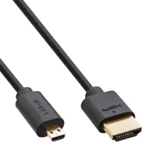 InLine Câble HDMI ultra haut débit Slim (1 m), Câble vidéo, Noir