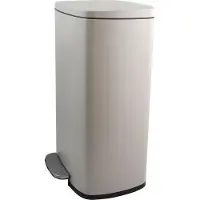 Spirella Poubelle 50 litres en inox avec abaissement automatique et seau intérieur "Akira" Cuisine Poubelle Softclose Taupe mat
