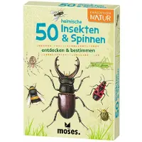 Sonstige Verlage Expédition Natur Moses 9723 : 50 insectes et araignées indigènes | Cartes d'identification incluses | Contient des questions de quiz passionnantes