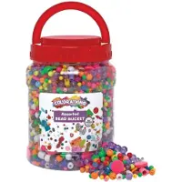 Colorations BDBKT Seau de perles assorti pour enfants, 3 500 perles, rangement de bijoux en vrac, perles d'accent, arts et travaux manuels, enf