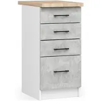 Akord Armoire De Cuisine Oliwia Avec Plateau Blanc/Béton 40X46X85
