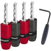 AudioQuest Pack 4 fiches banane SureGrip 300 Argent