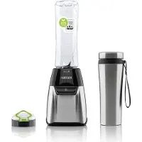 Haeger Mixeur de verre Sport de Acier inoxydable - 350 W, Tasse de 600 ml de TRITAN, Thermos