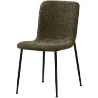 Molecule Chaise Alice Bouclé Vert | Pieds Métal | H81.5xB42xD57cm