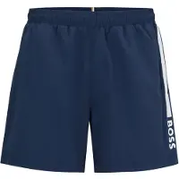 BOSS BLACK Shorts de bain 'Dolphin' bleu foncé / blanc