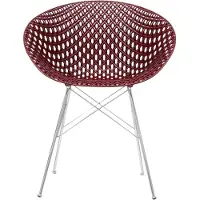 Kartell Smatrik Chaise - Lot de 2 Indoor | Plum|Chrome