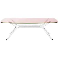 Kartell Blast Table 130x80 cm | Pink-Crystal-Chrome