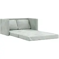 vidaXL Canapé de sol avec fonction sommeil gris clair 122x204x55 cm velours