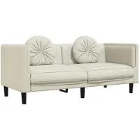 vidaXL Canapé avec coussin 2 places crème velours