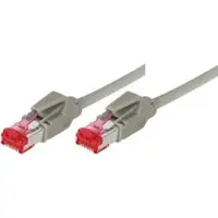 Tecline Câble patch S/FTP, PiMF, Cat 6, gris, 3.0 m sans halogène, avec câble Draka et connecteurs Hiroso (PiMF, S/FTP, CAT6, 3 m)