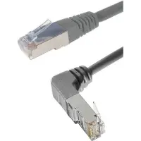 Protect Expert - Cordon de raccordement - RJ-45 (M) angle vers le bas pour RJ-45 (M) droit - 30 cm - S/FTP - CAT 6a - gris