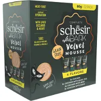 Schesir 12x 80g After Dark Velvet Mousse Mixpaket (4 sortes) nourriture pour chats humide