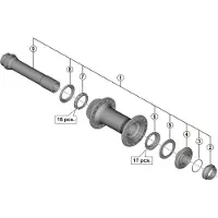 Shimano Axe creux complet pour axe avant HB-MT400-B largeur de montage 110mm