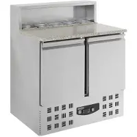 CombiSteel Etabli à pizza avec 2 portes en inox 90x70x110cm