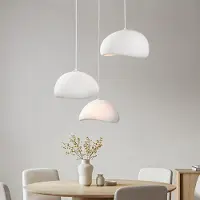 LumenXL Lampe suspendue Wabi Sabi Ishi à 3 lumières avec motif en pierre blanche - 3 x 40 cm