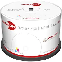 Primeon DVD-R , imprimable, jusqu'à 16 fois, 4,7 Go / 120 min., spindle de 50 unités