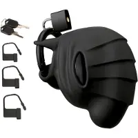 Black Velvets - cage pénis et testicules - silicone noir