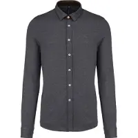 Kariban Chemise Jacquard manches longues Jacquard Dark Grey - Kariban K507 - Taille 3XL