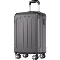 TRVLMORE Bagage à main Valise à roulettes - Serrure à chiffres - 54x36x20cm - 38L - Gris foncé