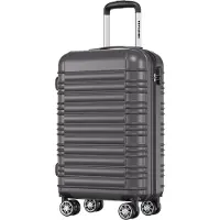 TRVLMORE Valise à main - 38L - Verrouillage par numéro - Léger - Trolley - 54x36x20cm - Gris foncé