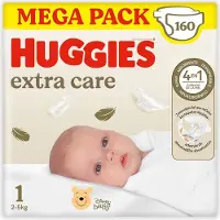 Huggies Extra Care Size 1 Diapers 160 Units Clair