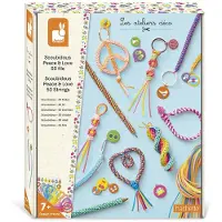 Janod jouets créatifs - Scoubidou Peace & Love Kit de bricolage pour enfants