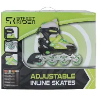 Street Rider Rollers verts et noirs réglables, pointures 37-40, pour enfants