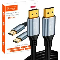 Zenwire Câble - Display Port 1.4 2K 4K 144 Hz 8K 60 Hz - DisplayPort pour TV, PC, moniteur - Câble - 3 m