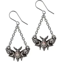 Alchemy Gothic Boucles d'oreilles Gothic de - Lunar Moth - pour Femme - noir/argent - Taille Standard