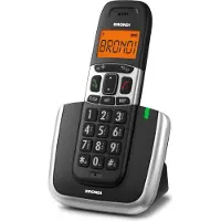 Brondi B0BLVQ3Z35 Sans Fil avec Gros Boutons Bravo Platinum Noir Gris