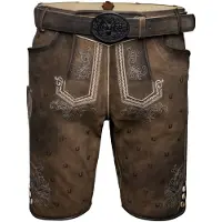 Krüger Collection Pantalon folklorique 'Harvey' marron / brun foncé / blanc