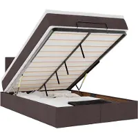 vidaXL Lit ottoman avec matelas brun foncé 120x190 cm Tissu