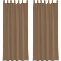 vidaXL Voile Rideaux avec passants 2 pcs. Marron clair 140x260 cm