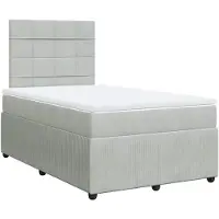 vidaXL Lit boxspring avec matelas gris clair 120x190 cm velours