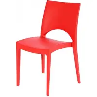 HorecaTraders Chaise empilable June | Polypropylène | Rouge | 4 pièces