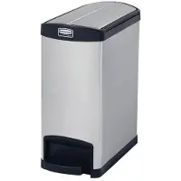 Rubbermaid Poubelle à pédale étroite en acier inoxydable | 30 L